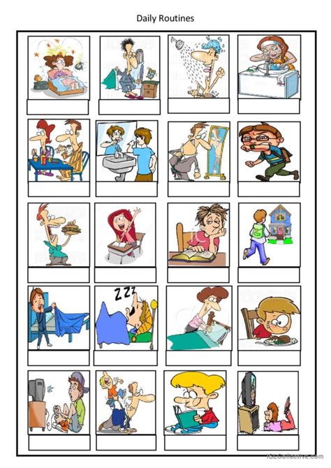 Daily Routines Vocabulary Flashcards Deutsch Daf Arbeitsblätter Pdf And Doc