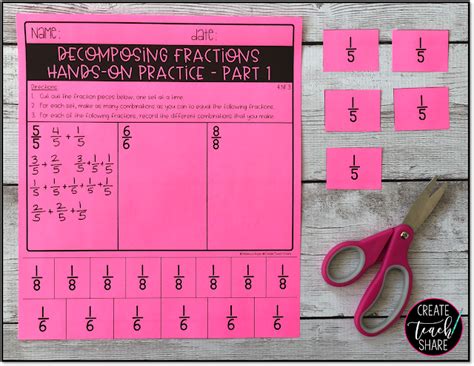 My Favorite Fraction Lesson Decomposing Fractions Upper Elementary