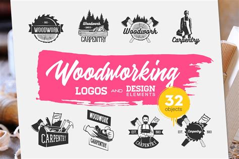 Woodworking Logos And Design Elements Branding And Logo Templates
