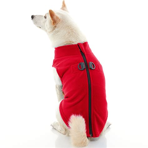 Gooby Zip Up Fleece Dog Vest Red X Large Step In Dog Jacket With
