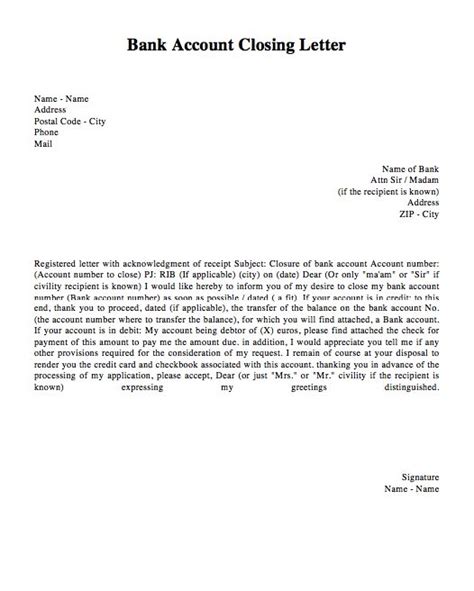 Bank Account Closing Letter Pdf Download Bank Account Closing Letter