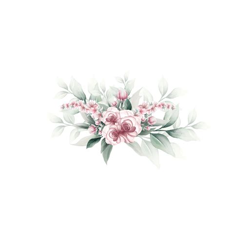 Free Bouquet Of Pink Watercolor Flowers 13855153 Png With Transparent