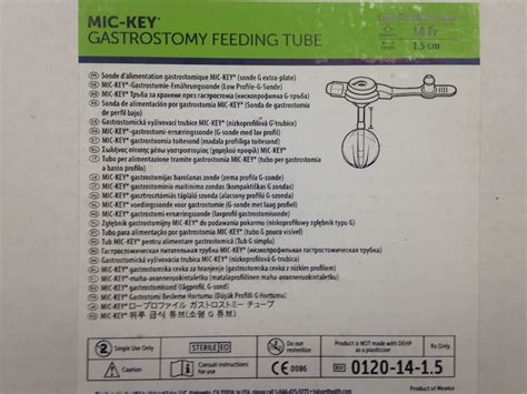 Halyard 0120 14 15 Mic Key Gastrostomy Feeding Tube 14fr X 15cm X