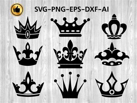 Crown Svg Cutting File Crown Clipart Crown Silhouette Crown Etsy
