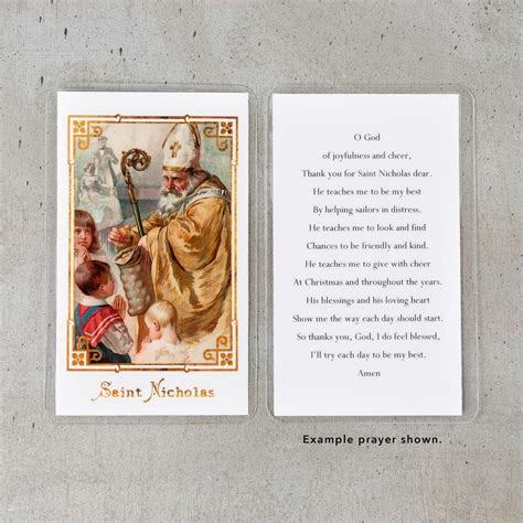 Funeral prayer cards are small cards measures 2.25 wide x 4.25 high and are typically distributed at a wake or visitation service. Vintage St Nicholas Personalized Prayer Cards | The ...