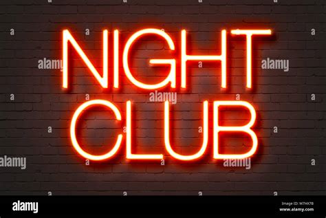 Night Club Neon Sign On Brick Wall Background Stock Photo Alamy