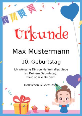 Geburtstagsurkunden zum selbst erstellen | 12 Muster-Vorlagen