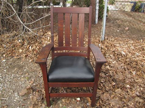 Only genuine antique chairs approved. Antique L&jg Stickley High Back Arm Chair W3345 - joenevo
