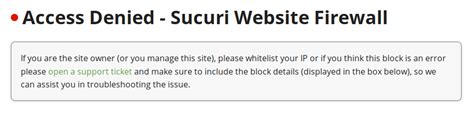 Access Denied Sucuri Website Firewall Error How We Resolve
