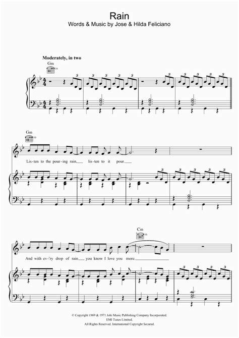 Rain Piano Sheet Music OnlinePianist