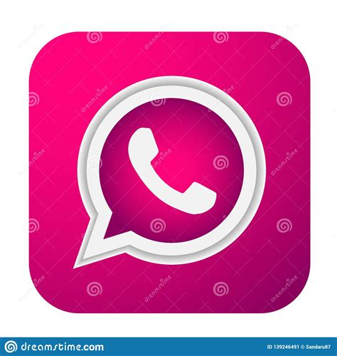 Whatsapp Icon Logo Element Sign Vector In Pink Mobile App On White