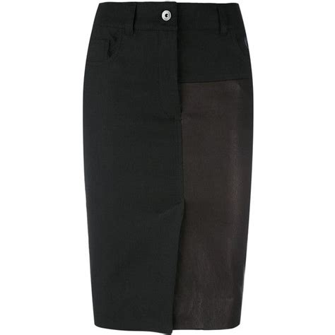 Haider Ackermann Panelled Pencil Skirt 29 705 Uah Via Polyvore Featuring Skirts Black