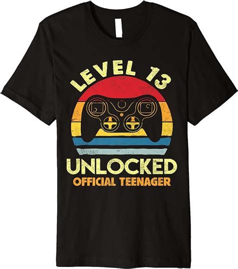 Official Teenager 13th Birthday T Shirt Level 13 Unlocked