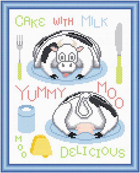 Dimensions cross stitch kit stack of critters christmas stocking 16 long. Cakes as Critters - Cow Cross Stitch Pattern by Susan ...