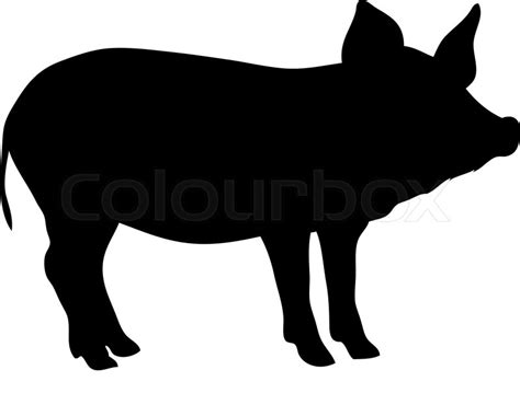 Silhouette Pig Stock Vector Colourbox