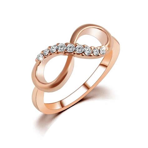 rose gold color infinity promise ring for her promise rings for girlfriend promise rings for