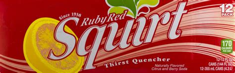 Ruby Red Squirt Thirst Quencher Naturally Flavored Citrus And Berry Soda CT Ruby Red Squirt