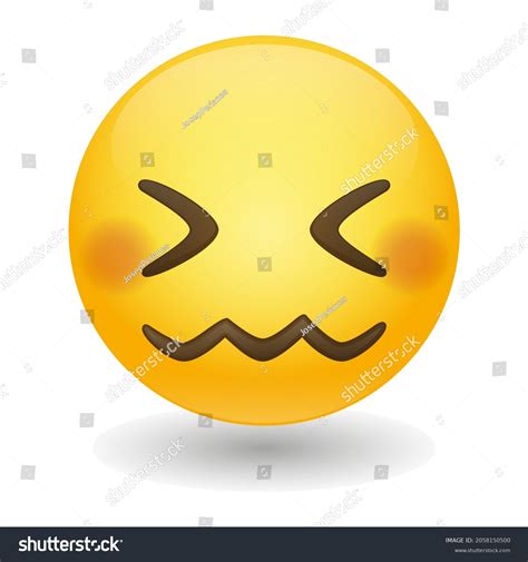 Confounded Emoji Icon Illustration Sign Quivering Stock Vector Royalty