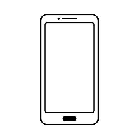Black Outline Smartphone Icon Handphone Vector Clipart 10983023 Vector