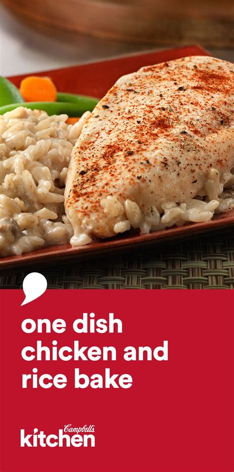 Made with lean chicken and fresh cream and containing no artificial colours or flavours, it's delicious eaten on its own or in easy weeknight recipes. One Dish Chicken & Rice Bake | Recipe | Campbells recipes ...
