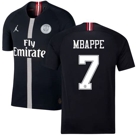 Mbappe Camiseta Psg Jordan Negra 2018 2019 Version Jugador