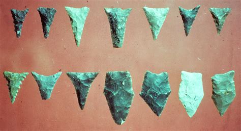 Caraway and Pee Dee arrow points from the Doerschuk site in Montgomery