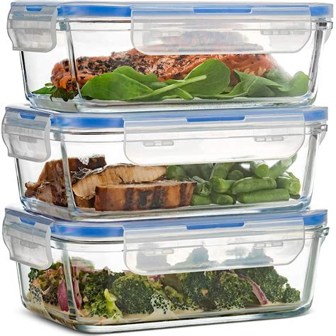 Superior Borosilicate Glass Meal Prep Food Storage Containers 3 Pack 28 Oz Bpa Free Airtight