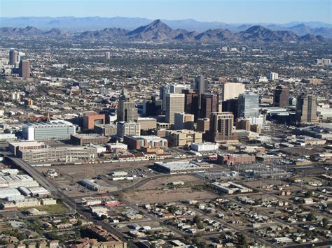 Filephoenix Az Downtown From Airplane Wikipedia