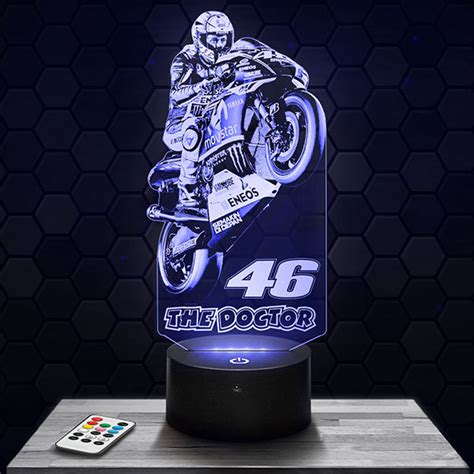 Valentino Rossi 46 3d Led Lamp With A Base Of Your Choice Pictyourlamp