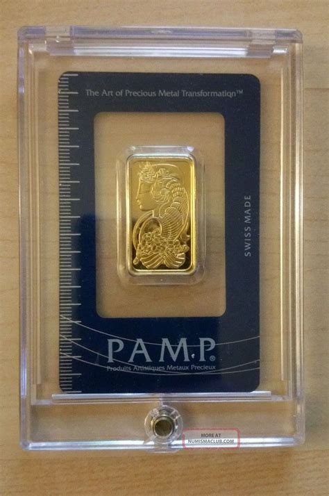This logo is made up of a striking swan within a circle that bears the mint's name and country. 20 Gram Pamp Suisse 24k Gold - 0. 999 Fine Gold Bar ...