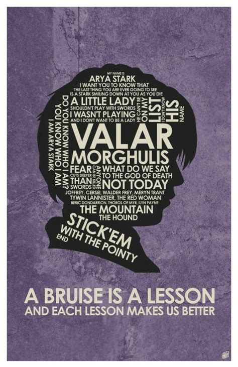 Game Of Thrones Arya Stark Quote Poster By Outnerdme Game Of