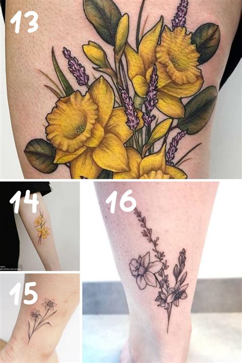25 March Birth Flower Tattoos Daffodils Tattoo Glee