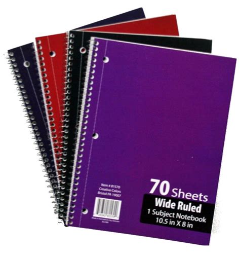 60 Pieces 1 Subject Wide Ruled School Notebooks 70 Pages Notebooks
