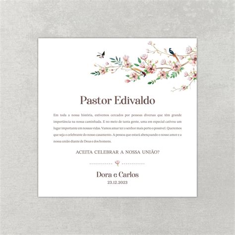 Convite Para Pastor Celebrar Casamento