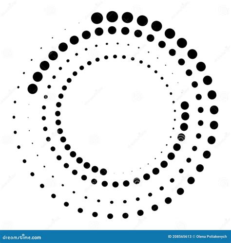 Abstract Spiral Of Dots Line Art Spiral Of Dots Round Shape