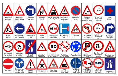 Safety Signs And Symbols Road Safety Signs Safety Road Study French