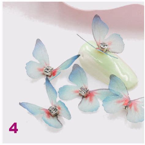 3d butterfly nail art decoration with rhinestone