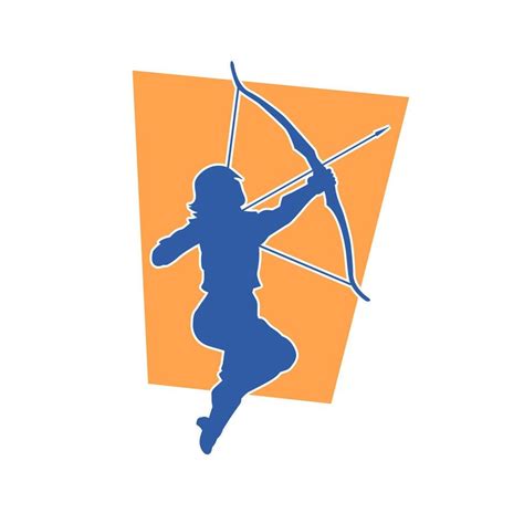 Silhouette Of A Female Archer Carrying Arrow And Bow Standing In Action