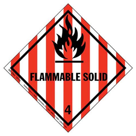 Class Flammable Solid Labels