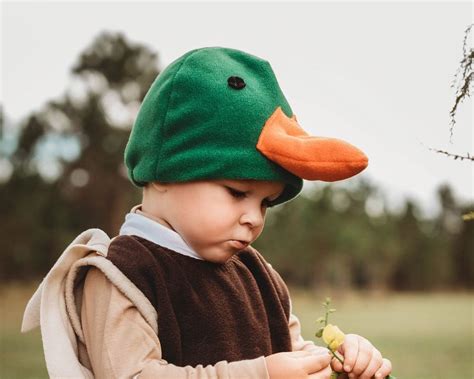 Mallard Duck Hat Green Duck Hat With Orange Beak Polar Etsy Uk