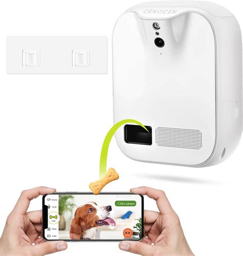 Cengcen Wall Mounted Pet Camera Treat Dispenser With Phone