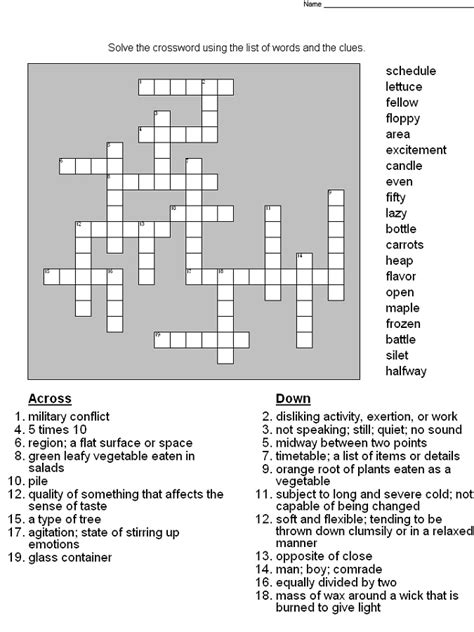 Crossword Puzzles For 5th Graders Activity Shelter Crossword Puzzles