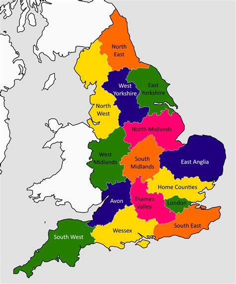 9 Regions Of England Map Map