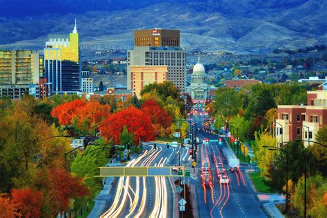 Boise In Autumn The Classic Downtown Light Trails Shot Fro Flickr