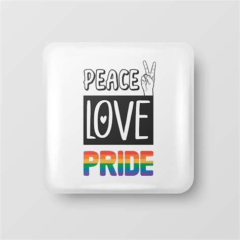 Premium Vector Peace Love Pride Button Pin Badge For Pride Month