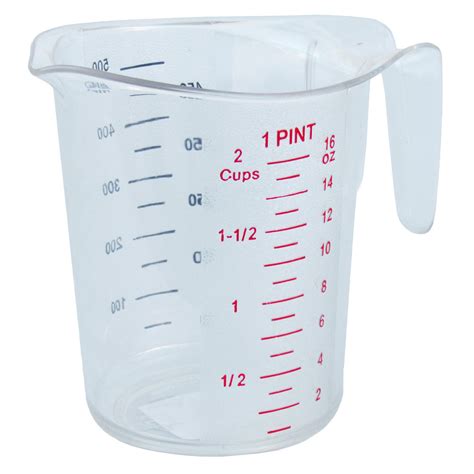 1 Pint Polycarbonate Clear Measuring Cup Chefs Supreme