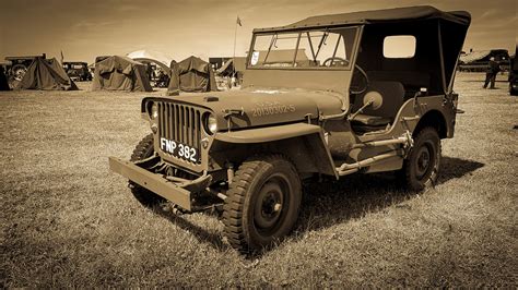 Desktop Wallpapers Jeep Willys Mb Flag Cars Army