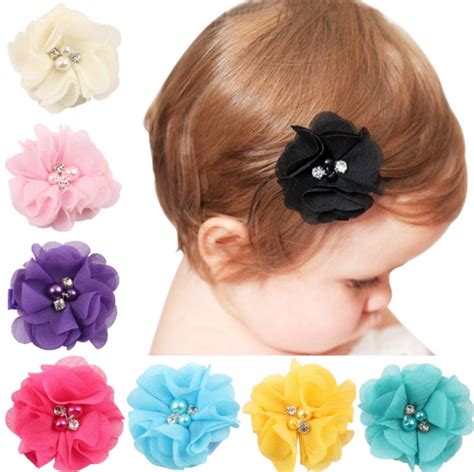 8 Pieces Baby Girls Hair Clip Set Grosgrain Ribbon Hair Bows Colored