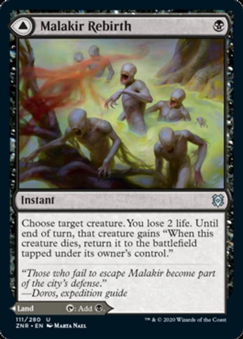 This format consists of the most recent core set and the two most recent block releases. Malakir Rebirth, Zendikar Rising (ZNR) Price History