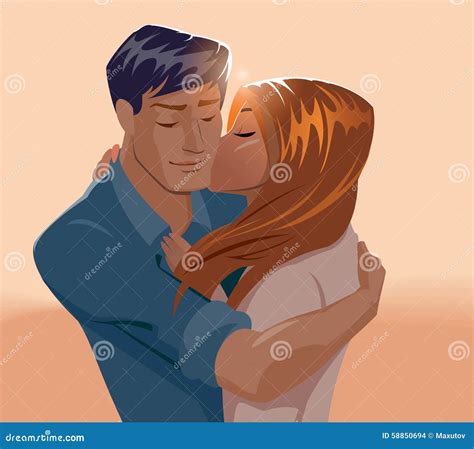 Embraces Of A Loving Couple Stock Vector Illustration Of Love Cartoon 58850694